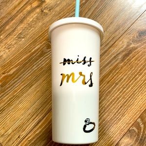 kate spade Miss Mrs Bride White Wedding Tumbler